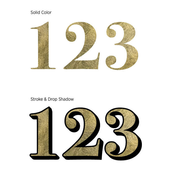 Brushed Gold House Numbers *Outside Install Only