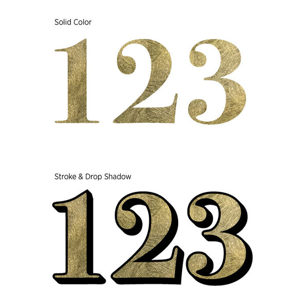 22K Real Florentine Gold House Numbers *Outside Install Only